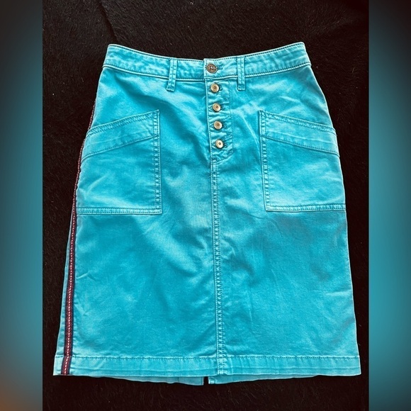 Pilcro And The Lettterpress Chino Pencil Skirt With Side Stripe - Picture 3 of 6